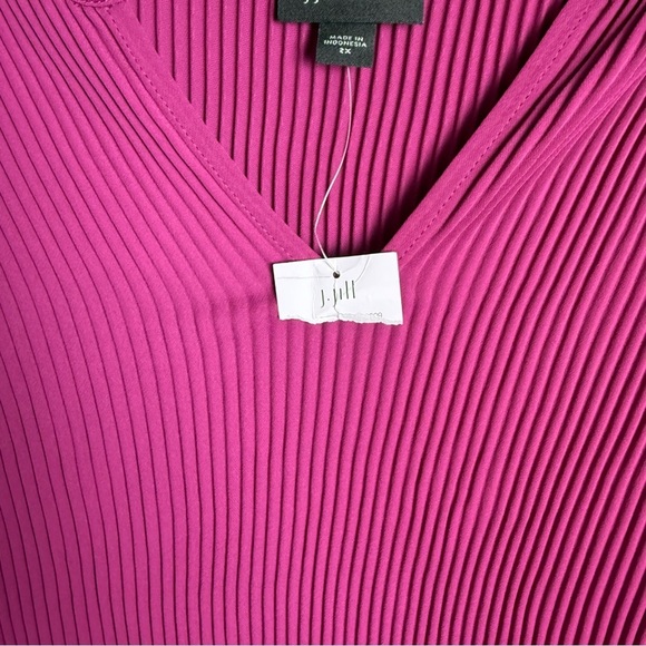 J. Jill Women’s Wearever Sunburst-Pleated Woven Top in Pink Boysenberry size 2X - Picture 8 of 10